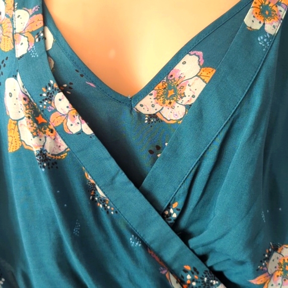 Free People Tuscan Dreams Turquoise Tunic S - Picture 12 of 16